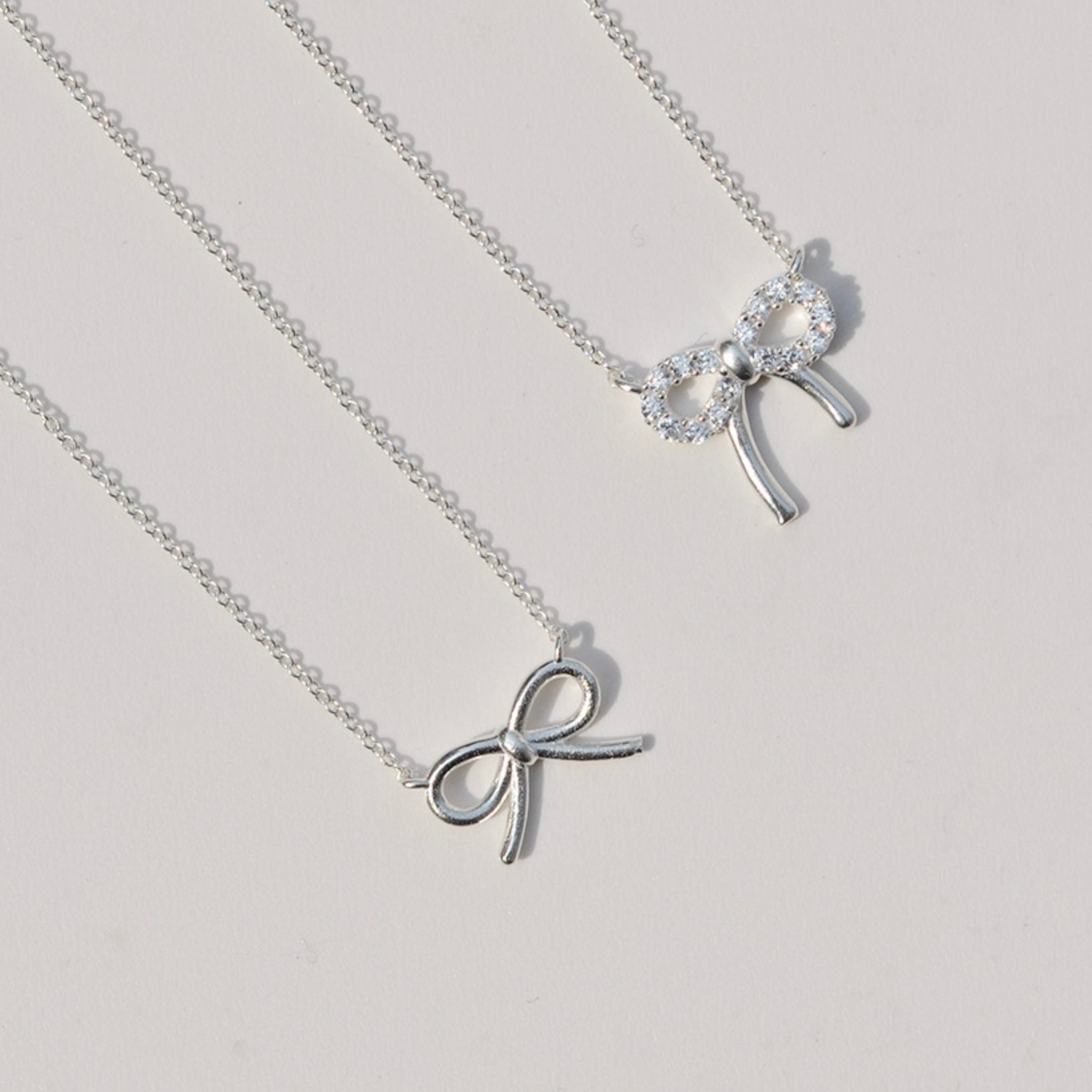 ★ENGBROX★ silver925 claire ribbon necklace EBNL24032 claire ribbon necklace_silver - ENGBROX | 60% - Asian
