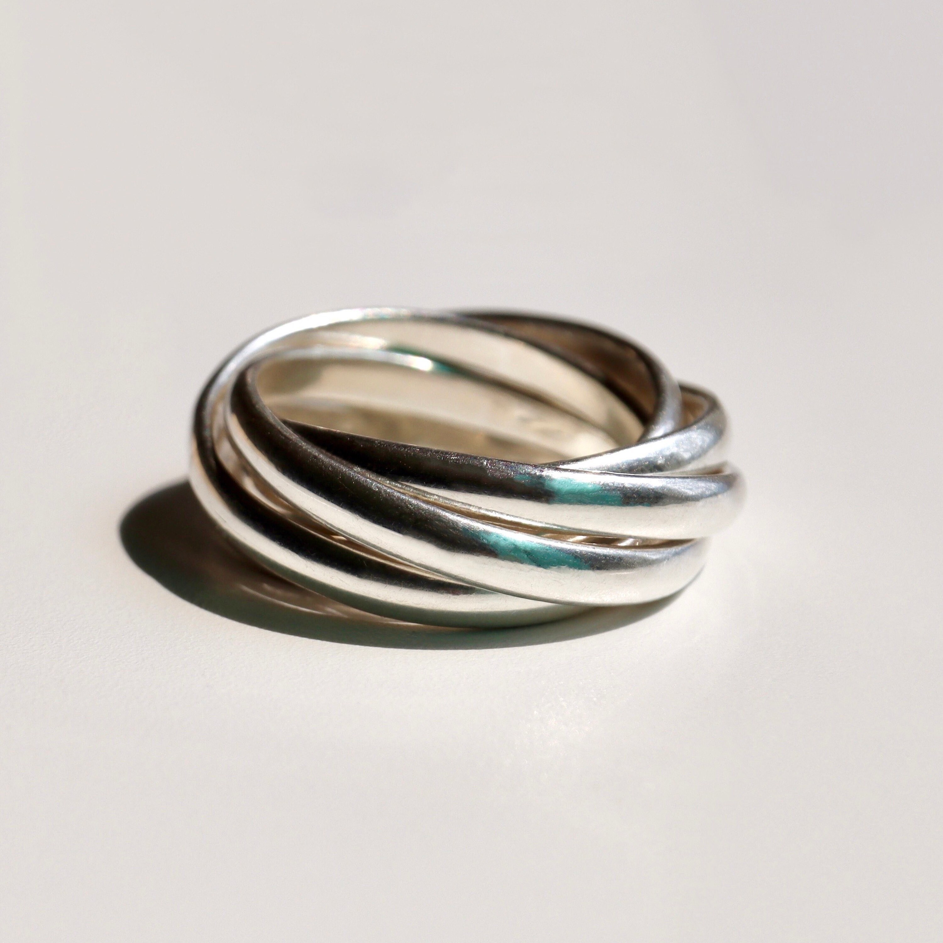 Cool rings interlocked Ring Five RollingRing Multi Band Etsy