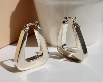Large hoop earrings, Streetwear jewelry, Unique silver hoo
