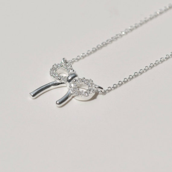 Bow Necklace, Ribbon Necklace With Pendant - Etsy