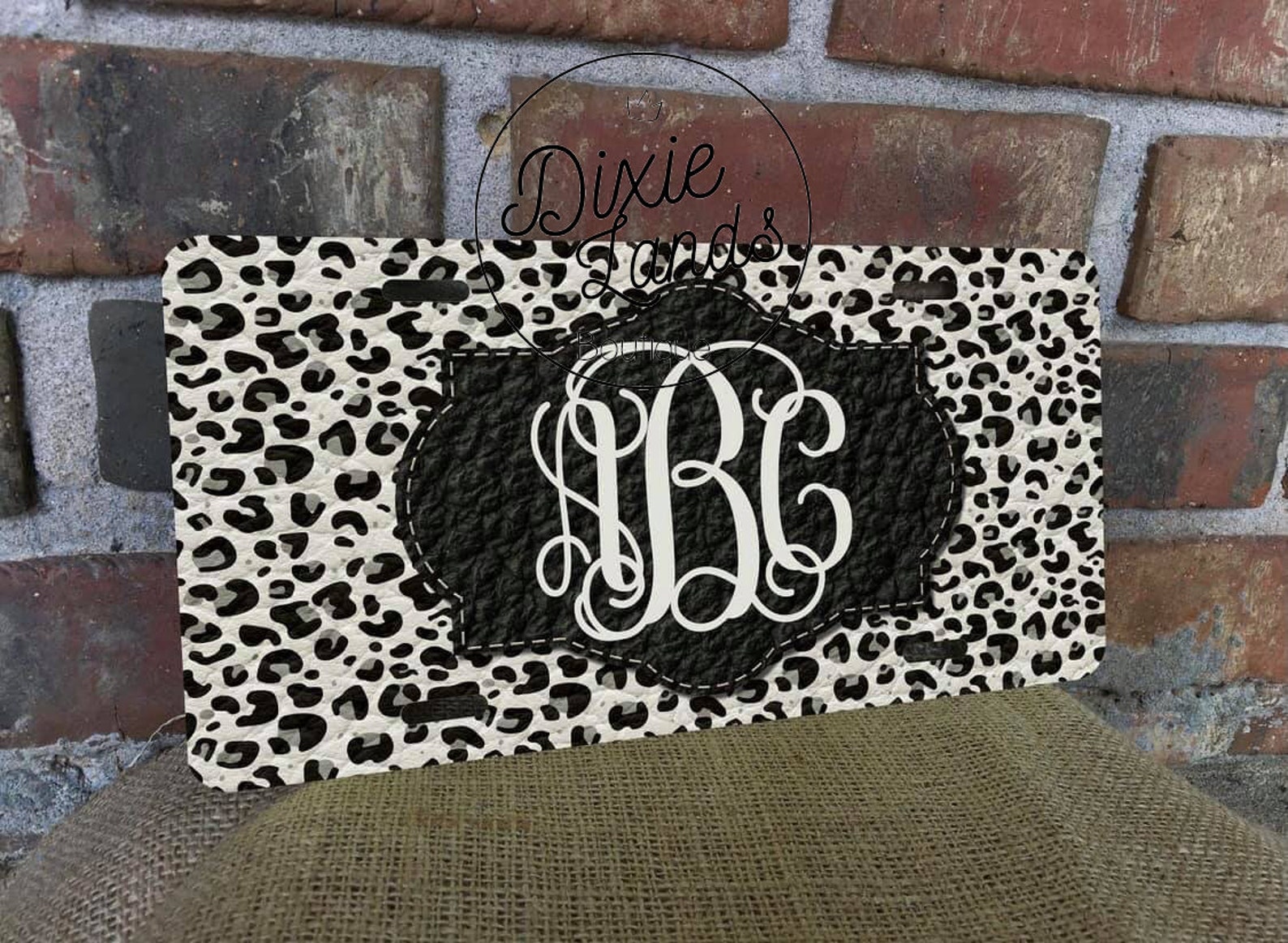 Car Vanity Tag Personalized Leopard Print Etsy
