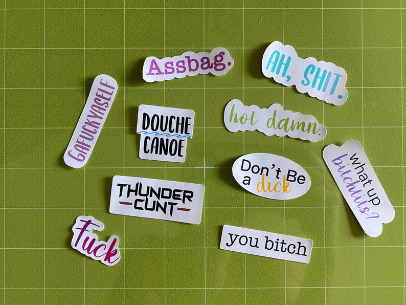 Curse Word Stickers Curse Word Vinyl Stickers Curse Word - Etsy