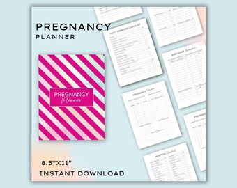 Pregnancy Planner Printable: Trimester Checklist & Baby Name Brainstorm (Digital Download)
