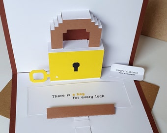 Escape Room A Key for Every Lock Pop-Up Card - PACK OF 10 - Interactive Greeting Card