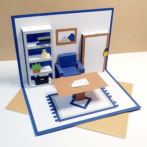 Biglietto d'auguri pop-up Escape Room con puzzle - Soggiorno