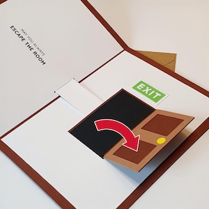 Carte pop-up Escape Game - Carte de voeux animée pour porte