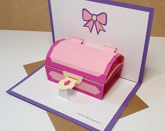 Bow Treasure Chest Gift Card Holder - Pop-Up Card