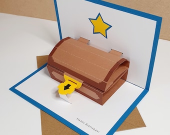 Star Treasure Chest Gift Card Holder - Pop-Up Card