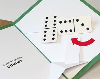 Domino Pop-Up Card - Animated Domino Tile Greeting Card