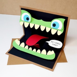 Mimic Monster Pop-Up Karte - Animierte Gaming inspirierte Grußkarte