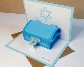 Winter Treasure Chest Gift Card Holder - Pop-Up Card