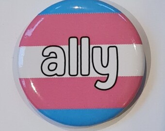 Bulk pack of Trans "ally" pin badges.