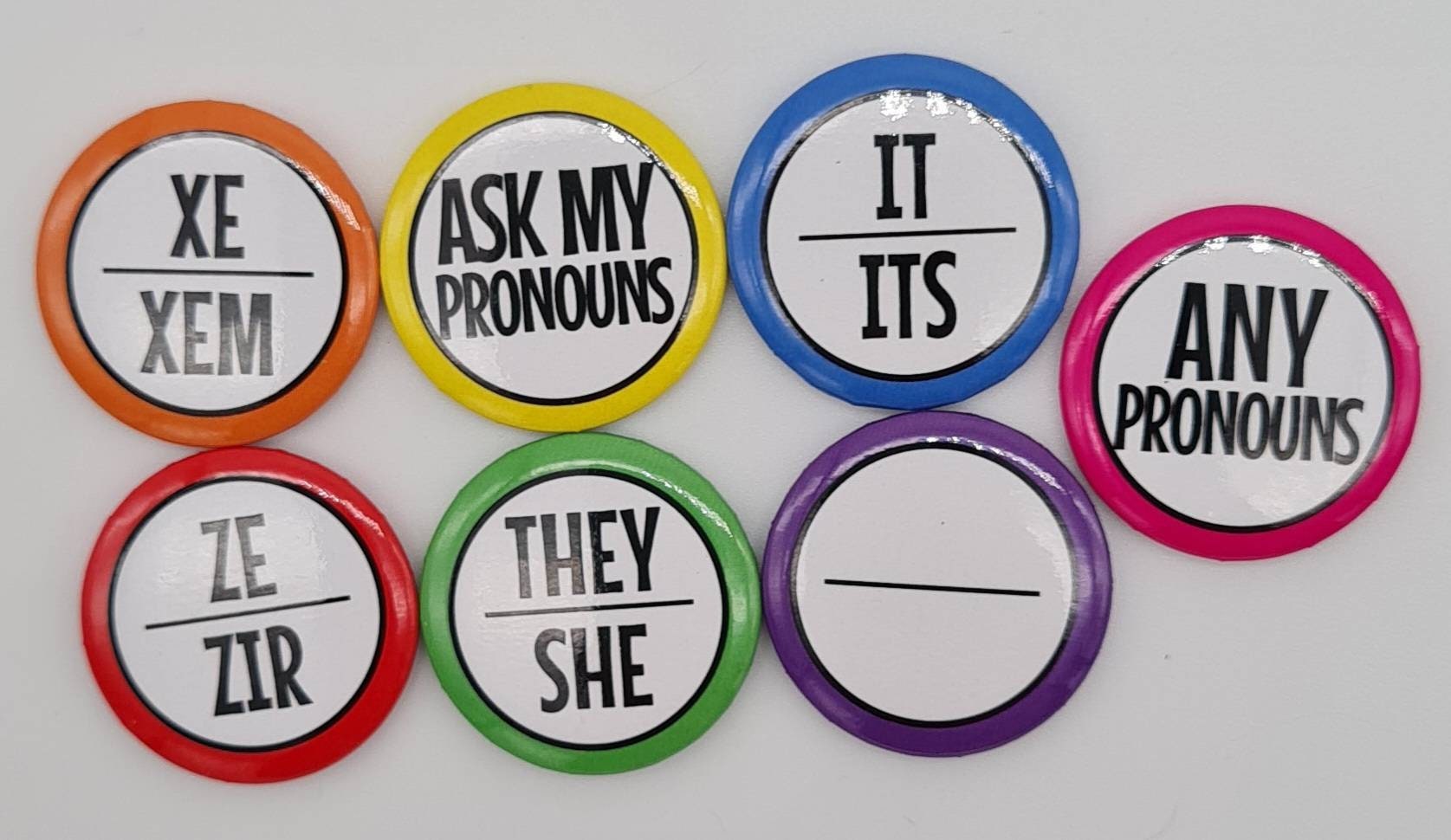 Bulk Pack of Pronoun Pins 1 Inch/25mm Your Choice of Etsy UK