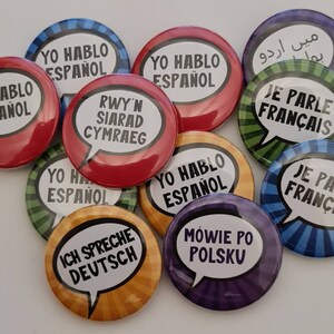 Bulk Language Pins Button Badges. I Speak. Yo Hablo Espanol. Asl Pin ...