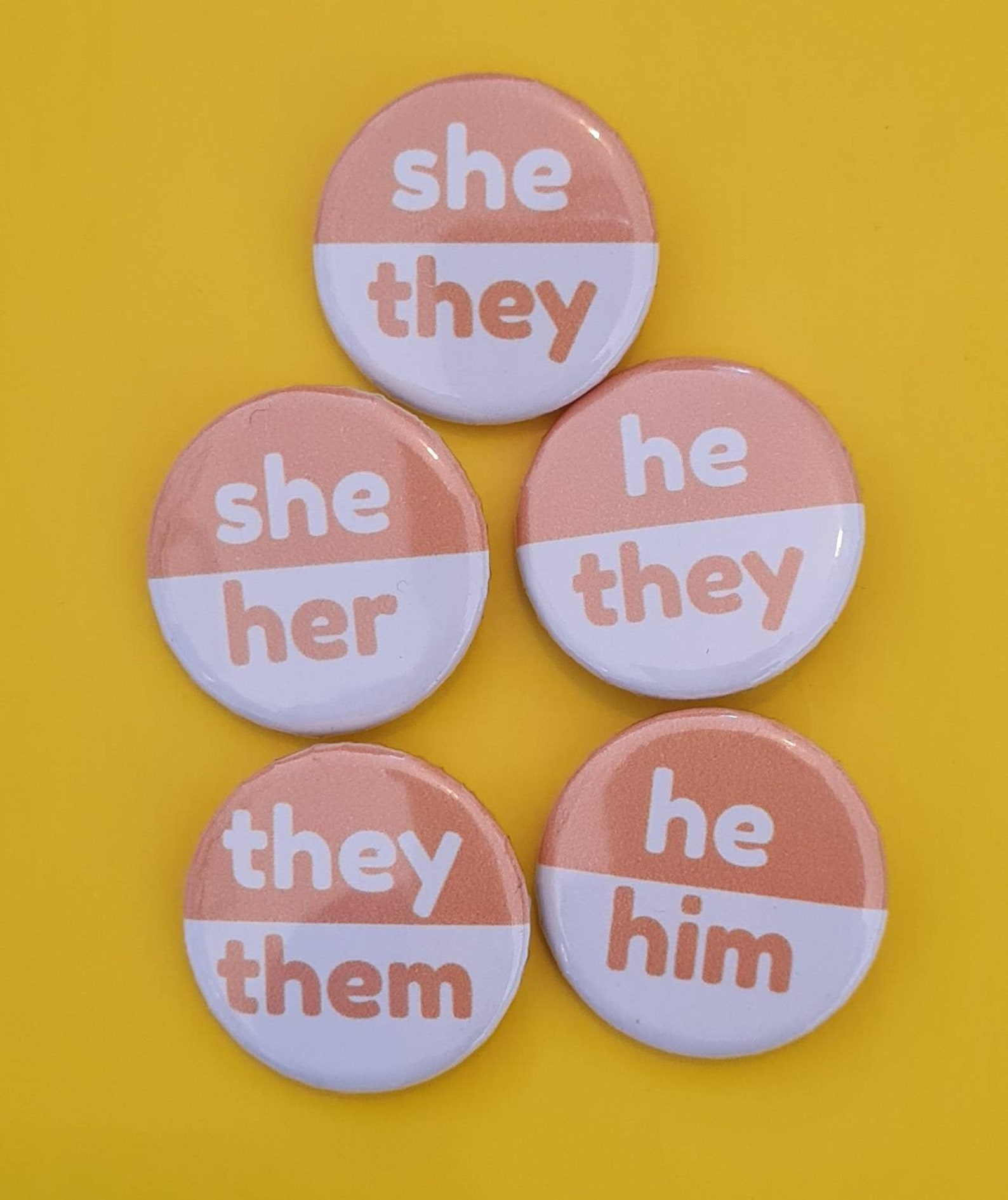 Bulk pack of pronoun badges 25mm your choice of pronouns Etsy