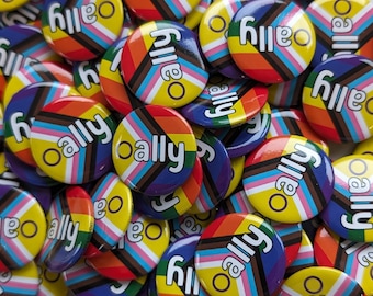 Bulk LGBT Ally Pin Badges | Intersex Inclusive Pride Pins (25mm/1 inch)
