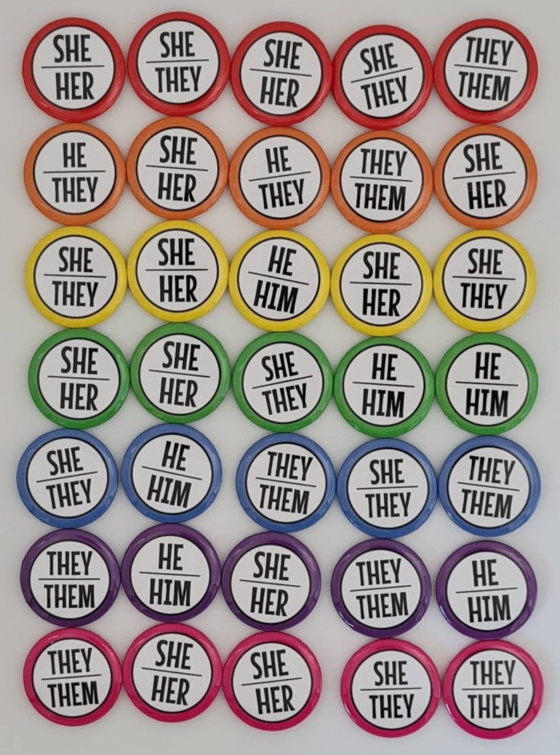 Bulk pack of pronoun pins 1 inch/25mm your choice of pronouns image 5