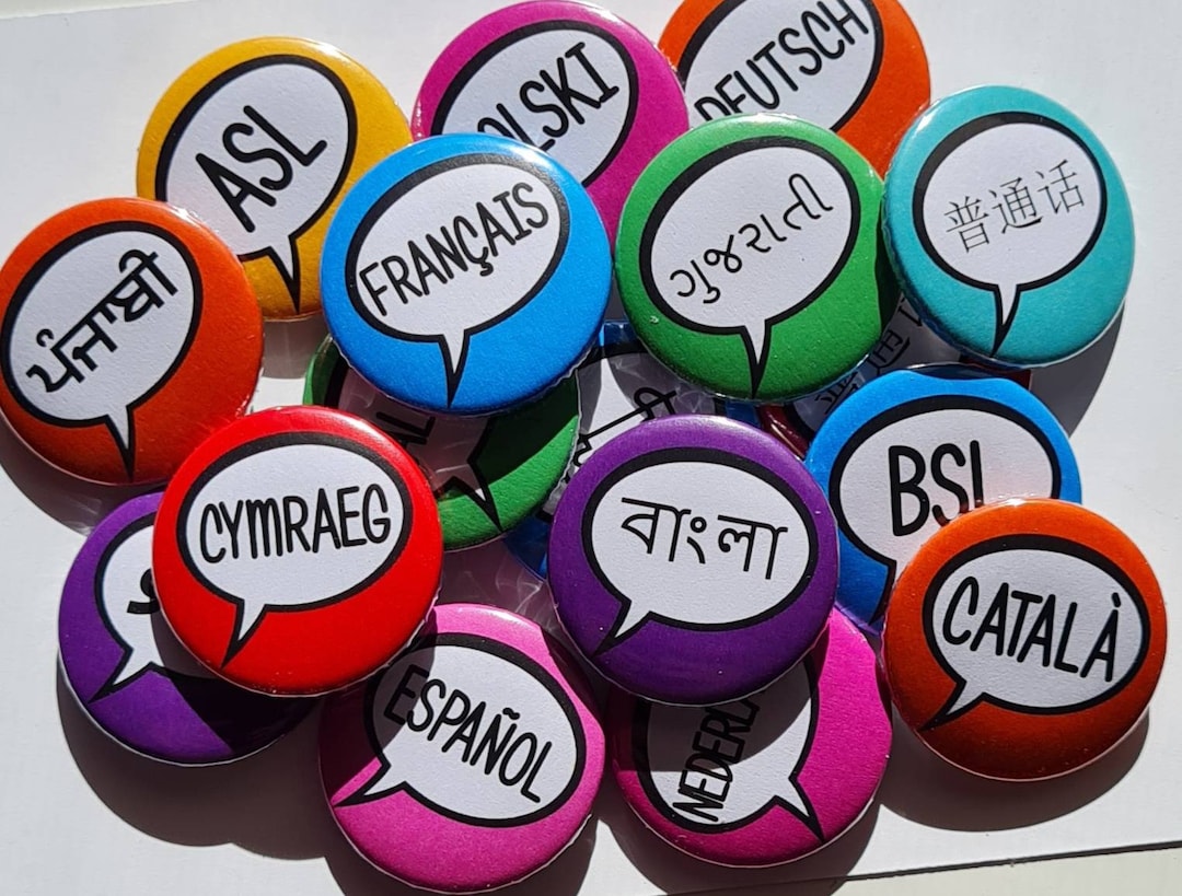 Language Spoken Button Badges, Custom Languages, School & Event Pins - Etsy