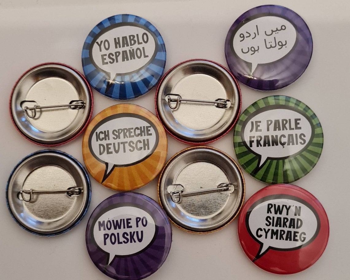 Bulk Language Pins Button Badges. I Speak. Yo Hablo Espanol. Etsy