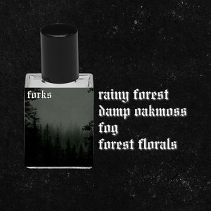 FORKS // Rainy Forest, Fog, Damp Oakmoss, Sandalwood, Vanilla, Forest Florals, Eucalyptus // Gothic Victorian Perfume Oil
