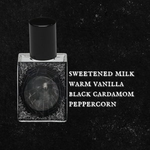 BLACK MOON MILK // Sweetened Condensed Milk, Warm Vanilla, Black Cardamom, Black Peppercorn, Musk, Woods // Gothic Witchy Perfume Oil