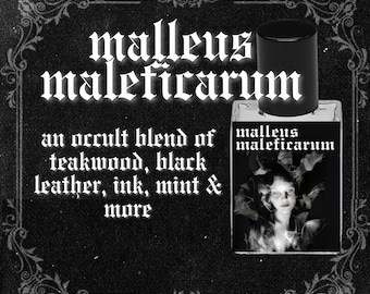 MALLEUS MALEFICARUM // Dark Teakwood, Black Leather, Cedarwood, Ink, Parchment, Mint, Rum, Musk, Patchouli // Gothic Victorian Perfume Oil