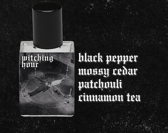 WITCHING HOUR // Black Pepper, Moss, Cedarwood, Patchouli, Cinnamon Tea, Musk, Tonka Bean, Jasmine // Gothic Victorian Perfume Oil