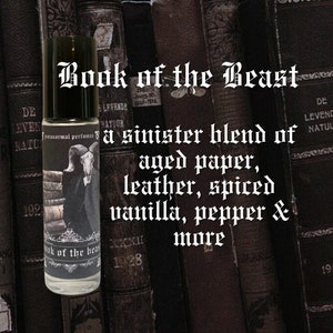 BOOK of the BEAST // Aged Paper, Leather Books, Dusty Shelves, Black Pepper, Tobacco Flower, Vanilla, Spiced Tonka // Gothic Witchy Perfume