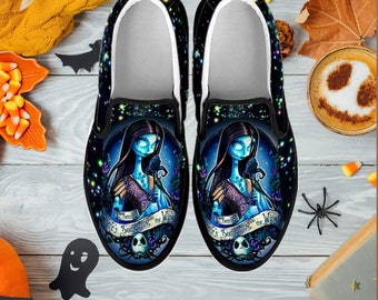 Sally Unisex SlipOns Jack Casual SlipOns Oogie Boogie Fashion Shoes Movie Jack And Sally Custom SlipOns Nightmare Christmas Shoes