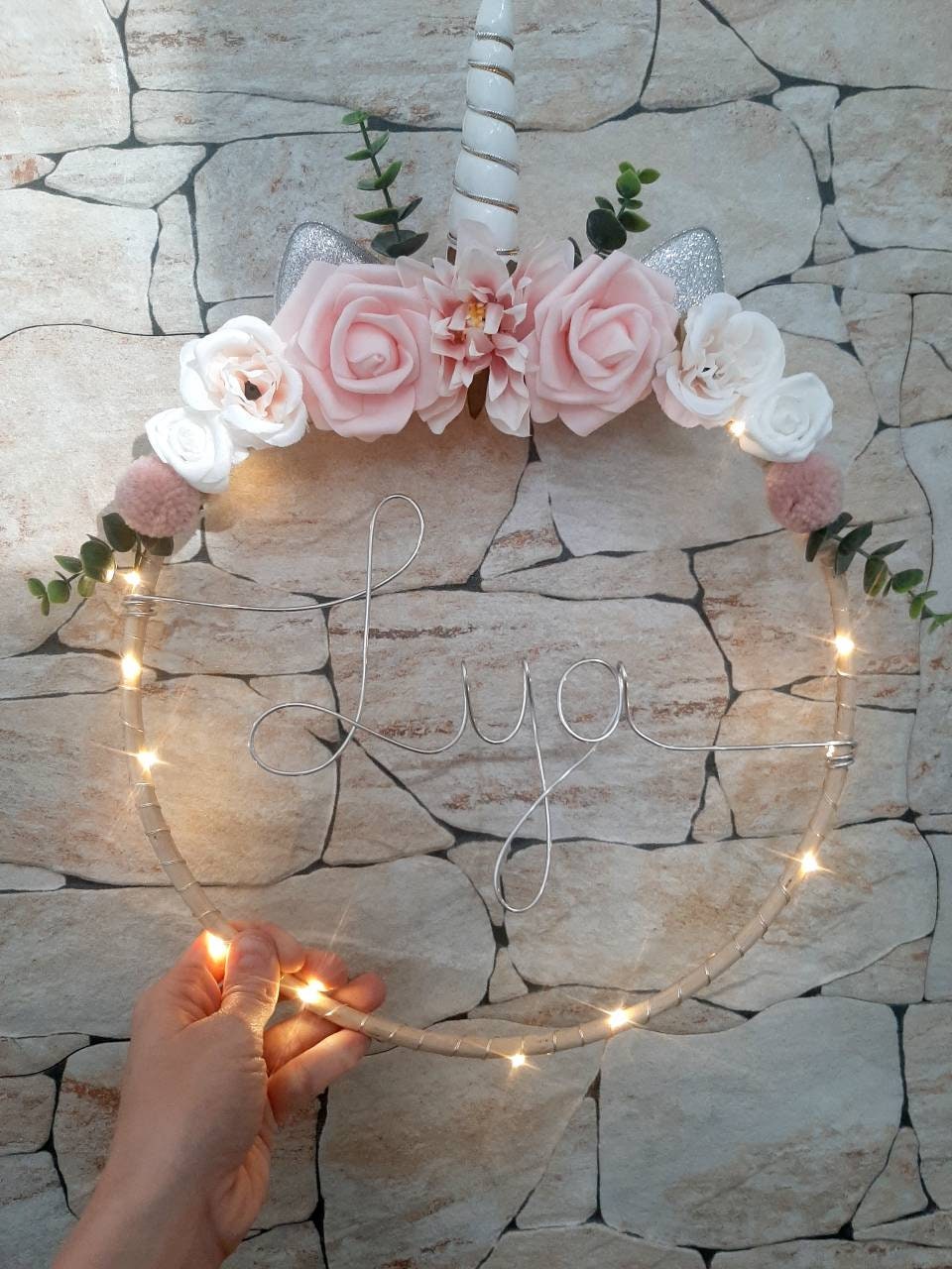 Couronne Fleurie Prénom Licorne