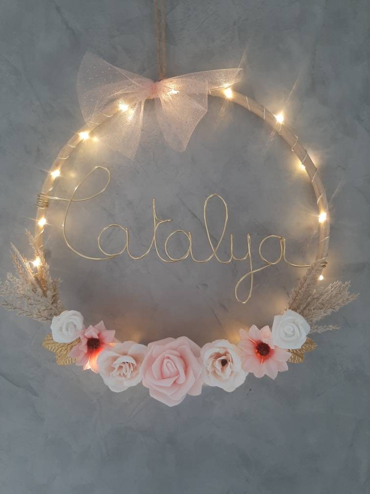 Couronne Fleurie Lumineuse