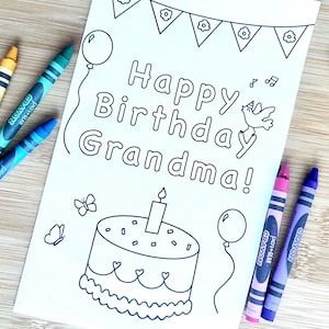 Druckbare alles Gute zum Geburtstag Färbung Karte, alles Gute zum Geburtstag Oma Grußkarte