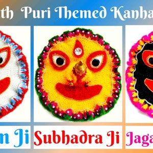 Jagannath/Subhadra/Balram Themed Designer Laddu Gopal Dress | Kanha Ji Dress | Laddu Gopal Dress in Sizes 0-7 | Laddu Gopal Poshak