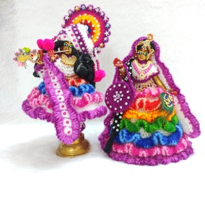 Radhe Krishna Deity Dress, Thakur ji Poshak, Radha Krishna Clothing, Krishna Costume Dress, Radhe Krishna Costumes, Radha Krishna Idol Dress
