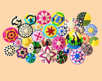 Juego de cestas de pared de mimbre hechas a mano, decoración de pared estilo boho.