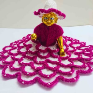Premium Ladoo Gopal Poshak | Handmade Woolen Poshak | Flower Layered Dress for Bal Roop Krishna | Gopal Ji Winter Dress | Laddu Gopal Dress