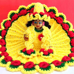 Designer Laddu Gopal dress for size 0, 1, 2, 3, 4, 5, 6, 7, Rose Flower Dress For Laddu Gopal, Kanha ji dress, Diety Clothes, Krishna Dress