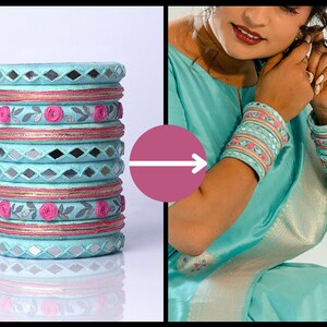 Pastel Colored Flower Bangles, Customized bangles, Bangles made in India, Hand jewelry, Ethnic bangles, Traditional bangles, Classy bangles