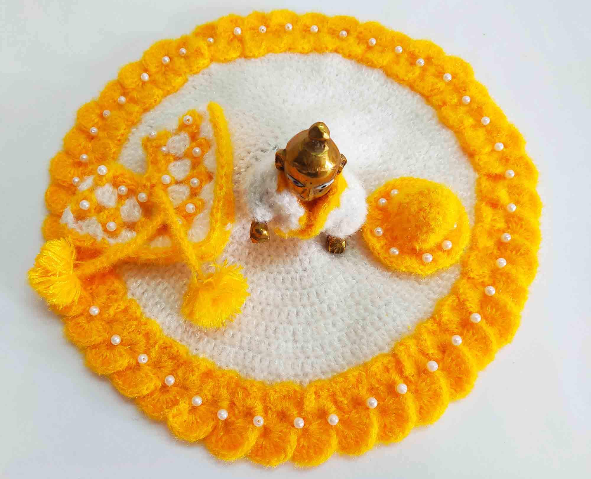 Ladoo Gopal Woolen Dress With Poncho/blanket, and Cap