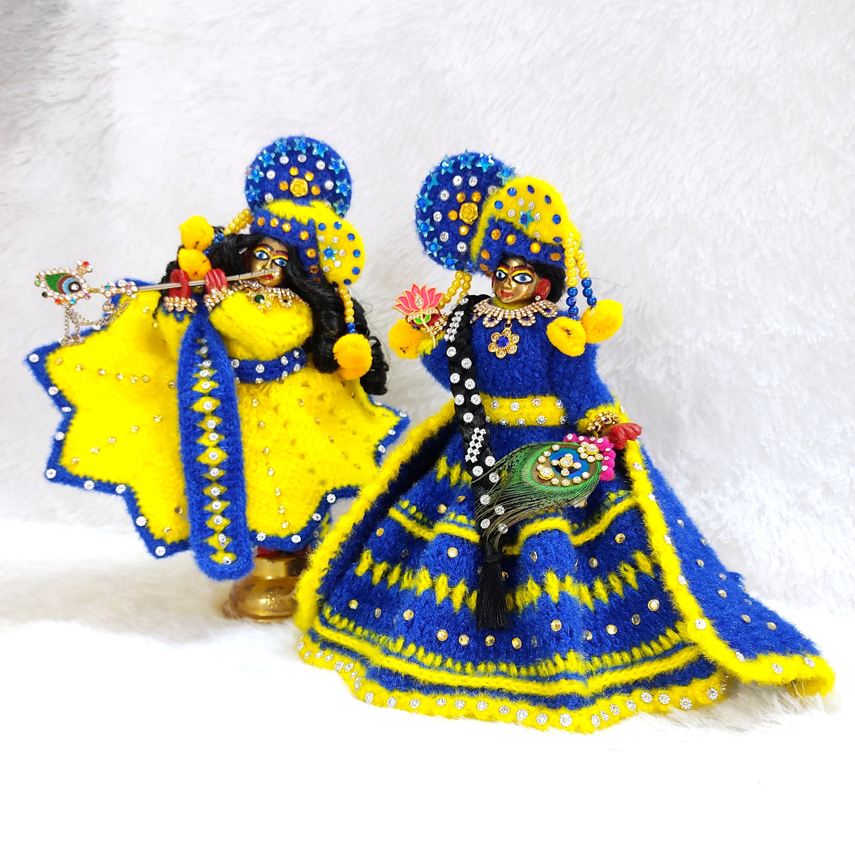 white christmas dresses Ramroop Radha Krishna Dress Set – Orange Embroidered Attire with “राम”  Motifs main image 1