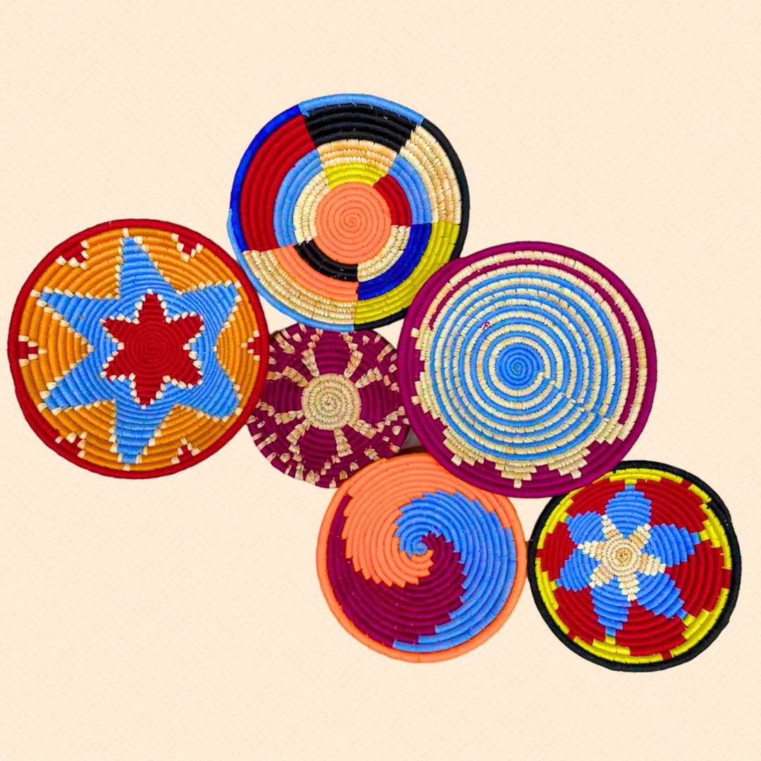 Wall Baskets, Wall Decor, Bright Wall Basket, Colorful Wall Basket