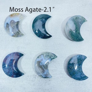 Moss Agate Moon , Tree Agate Moon , Druzy Moon Crystal Craving , Crystal Gift , Home Decoration , Crystal Heal , Druzy Agate Moon
