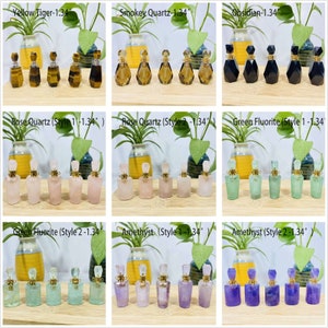 Crystal Perfume Bottle , Natural Crystal Essential Oil Bottle Pendant , Reiki Healing , Perfume Bottle Pendant , Crystal Gift , Home Decor