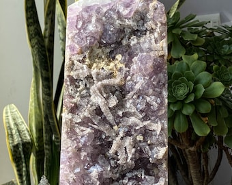 Raw Amethyst Crystal Cluster Tower , Bulk Crystals , Amethyst Quartz Raw Crystals , Amethyst Cluster Point , Crystal Gift , Home Decor