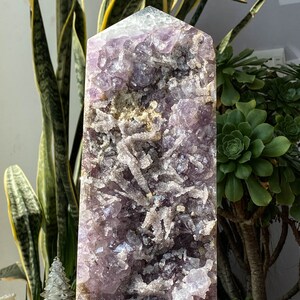 Raw Amethyst Crystal Cluster Tower , Bulk Crystals , Amethyst Quartz Raw Crystals , Amethyst Cluster Point , Crystal Gift , Home Decor