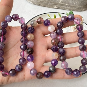 Natural Purple Amethyst Bracelet , February Birthstone Bracelet , Healing Crystal Bracelet , Amethyst Jewelry , Birthday Gift