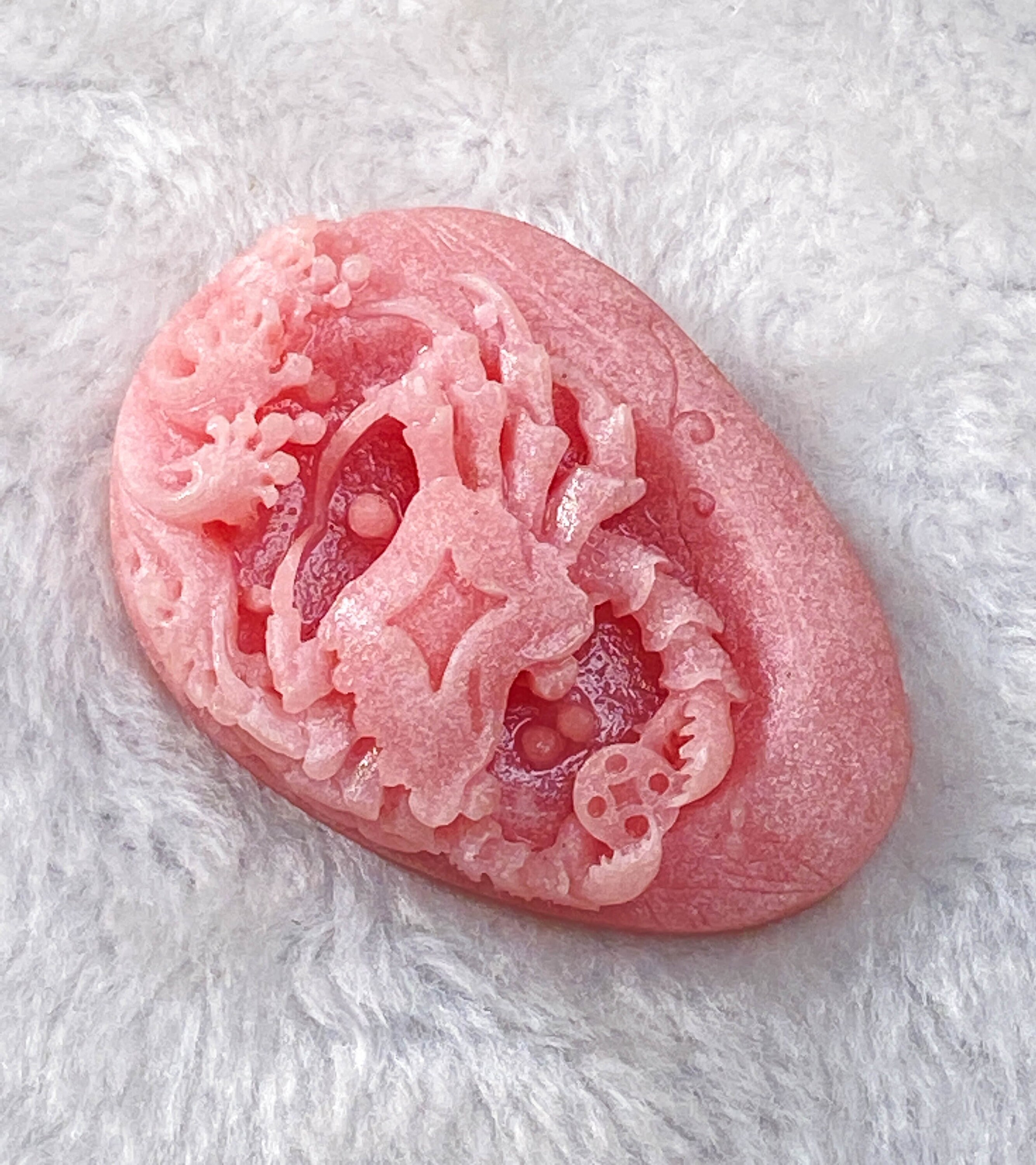 Gorgeous Pink Opal Crab Carving , Crystal Carving , Hand-carved