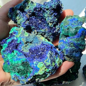 Azurite Crystal Cluster , Natural Azurite Specimen , Home Decoration , Crystal Specimens , Handmade , Energy Crystal , Crystal Gift