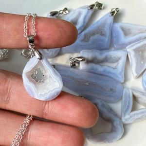 Blue Lace Agate Itty Bitty Necklace