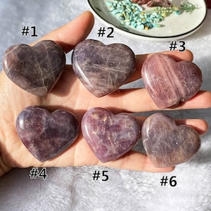Crystal Dark Purple Rose Quartz Heart ,  Relaxation Crystal , Healing Heart Chakra , Genuine Pink Pocket Stone , Special Gift